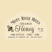 Transparentes Creamed Honey Label 3 oz Skep Jar