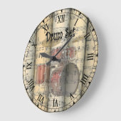 Transparentes Drum-Set ~ Vintage Noten Große Wanduhr (Winkel)