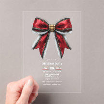 Transparentes elegantes Red Bow Weihnachtsfest-Par