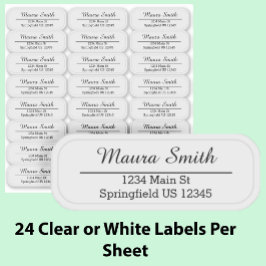 Transparentes Etikett für Individuelle Name Rückse