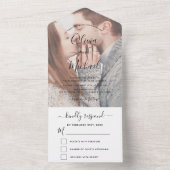 Transparentes Foto Hochzeit einfach modern All In One Einladung (Innen Boden)