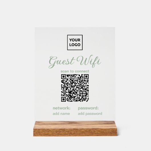 Transparentes Gast-WiFi-Schild mit QR-Code  Acrylschild (Vorderseite)