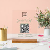 Transparentes Gast-WiFi-Schild mit QR-Code  Acrylschild (Hochzeit)
