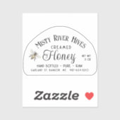 Transparentes Honey Jar Label 3oz Skep Queen Bee (Blatt)
