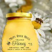 Transparentes Honey Jar Label 3oz Skep Queen Bee