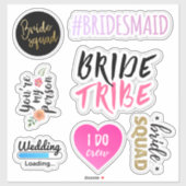 Transparentes Junggeselinnen-Abschied Aufkleber (Blatt)