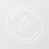 Transparentes Minimalistisches Hand- und Lashes Ci Fensteraufkleber (Blatt)