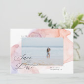 transparentes, modernes Foto Save the Date Einladung (Stehend Vorderseite)