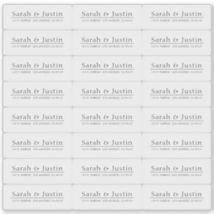 Transparentes, modernes Hochzeitrücksendesiegel Aufkleber