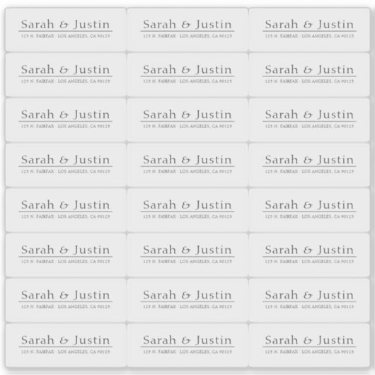 Transparentes, modernes Hochzeitrücksendesiegel Aufkleber (Vorderseite)