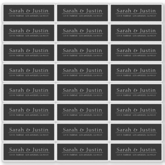 Transparentes, modernes Hochzeitsadresslabel Aufkleber (Vorderseite)