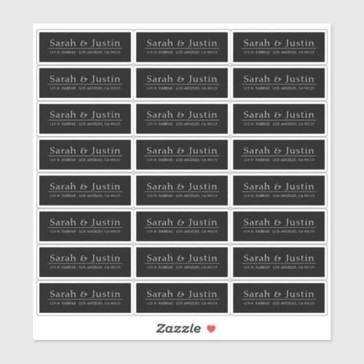 Transparentes, modernes Hochzeitsadresslabel Aufkleber (Blatt)