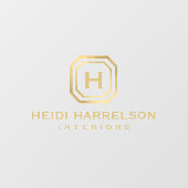 Transparentes Monogramm für das Logo der Glam Box Fensteraufkleber (Blatt)