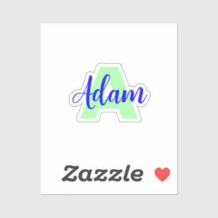 Transparentes Monogramm + Name   Wasserfeste Aufkl Aufkleber