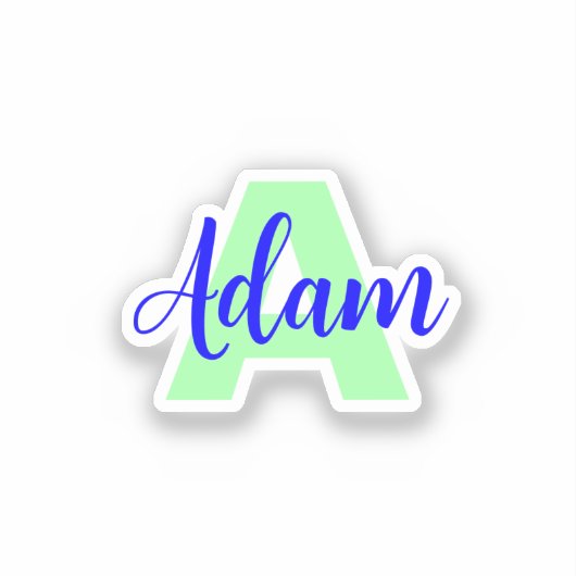 Transparentes Monogramm + Name | Wasserfeste Aufkl Aufkleber (Vorderseite)