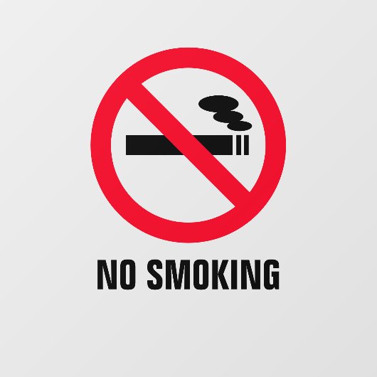 Transparentes Nichtraucherzeichen statisches Fenst Fensteraufkleber (Blatt)