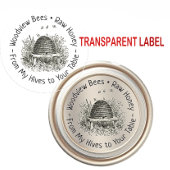Transparentes oder weißes Skep & Bienen Honigleder Aufkleber