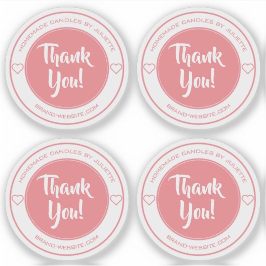 Transparentes Pastel Herz Danke an die Aufkleber-E Aufkleber (Vorderseite)