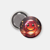 Transparentes rotes Blasen-Gesicht mit Sternen Magnet (Vorderseite/Rückseite)