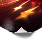 Transparentes rotes Blasen-Gesicht mit Sternen Poster (Ecke)