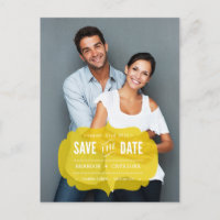 Transparentes Senf | Save the Date Postkarte