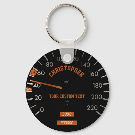 Transparentes Speedometer auf Dashboard-Schlüssela Schlüsselanhänger (Vorderseite)