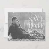 Transparentes Typografisches Foto Magneteinladung (Vorderseite)