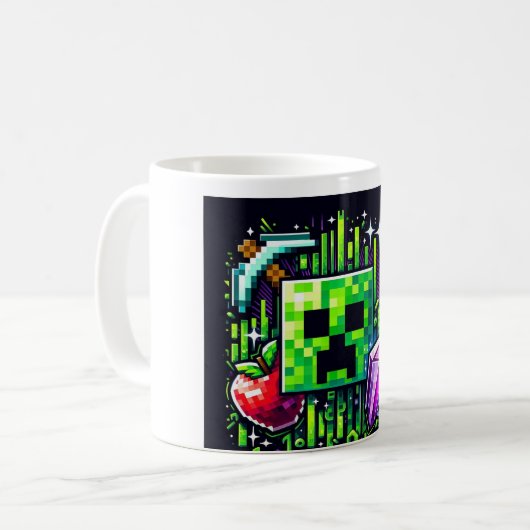 Transparentes, von Minecraft Inspiriert Cup-Design Kaffeetasse (Vorderseite Links)