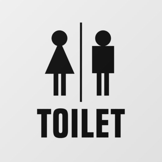 Transparentes WC-Toilettenglasfenster Klammern Fensteraufkleber (Blatt)