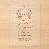 Transparentes Whimsical Woodland Probe Dinner Acryleinladungen (Vorderseite)