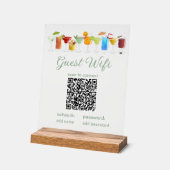 Transparentes WLAN-Gastschild mit QR-Code Acrylschild (Winkel)