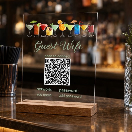 Transparentes WLAN-Gastschild mit QR-Code Acrylschild