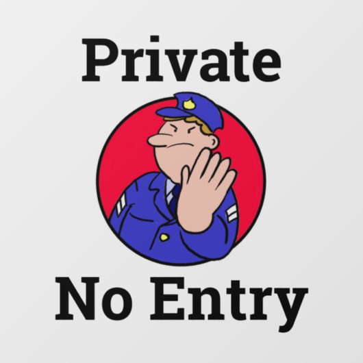 Transparentes Zeichen für kein Eintragsfenster Fensteraufkleber (Blatt)