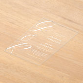 Transparenz der überarbeiteten Skriptmonogramm Acryleinladungen (Ablage )