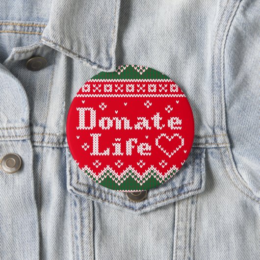 Transplant Spende Leben gespritzt Weihnachtskrüge Button (Beispiel)