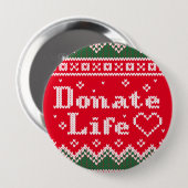 Transplant Spende Leben gespritzt Weihnachtskrüge Button (Vorne & Hinten)