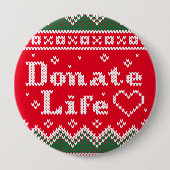Transplant Spende Leben gespritzt Weihnachtskrüge Button (Vorderseite)