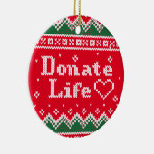 Transplant Spende Leben gespritzt Weihnachtskrüge Keramik Ornament (Rechts)