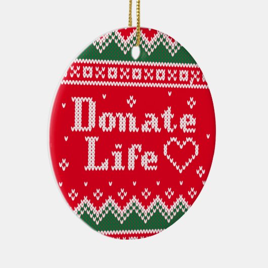 Transplant Spende Leben gespritzt Weihnachtskrüge Keramik Ornament (Rechts)