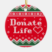 Transplant Spende Leben gespritzt Weihnachtskrüge Keramik Ornament (Vorne)