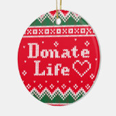 Transplant Spende Leben gespritzt Weihnachtskrüge Keramik Ornament (Links)