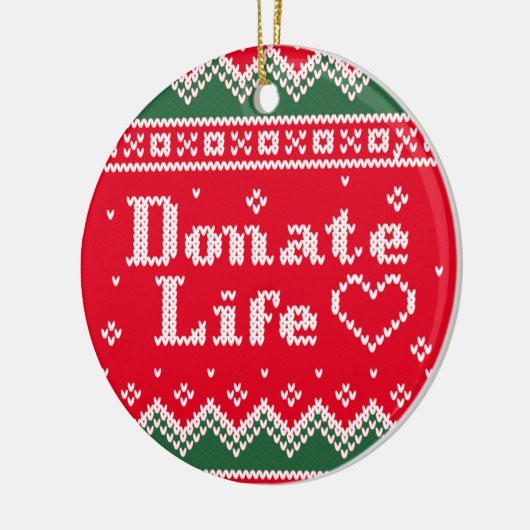 Transplant Spende Leben gespritzt Weihnachtskrüge Keramik Ornament (Links)