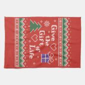 Transplantat Geschenk des Lebens Weihnachtsgebrüll Geschirrtuch (Horizontal)