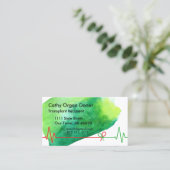 Transplantat Grüne Wasserfarbe Visitenkarte (Stehend Vorderseite)