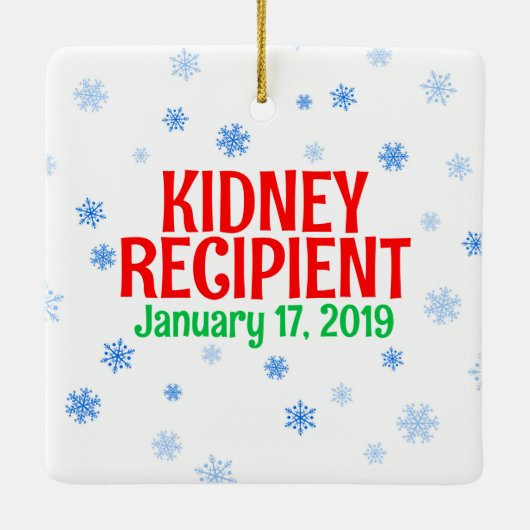 Transplantatempfängerin Weihnachten Keramikornament (Rückseite)