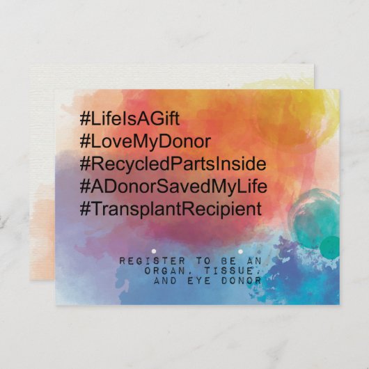 Transplantation, gerecycelt Teile, Liebe meines Sp Postkarte (Vorne/Hinten)