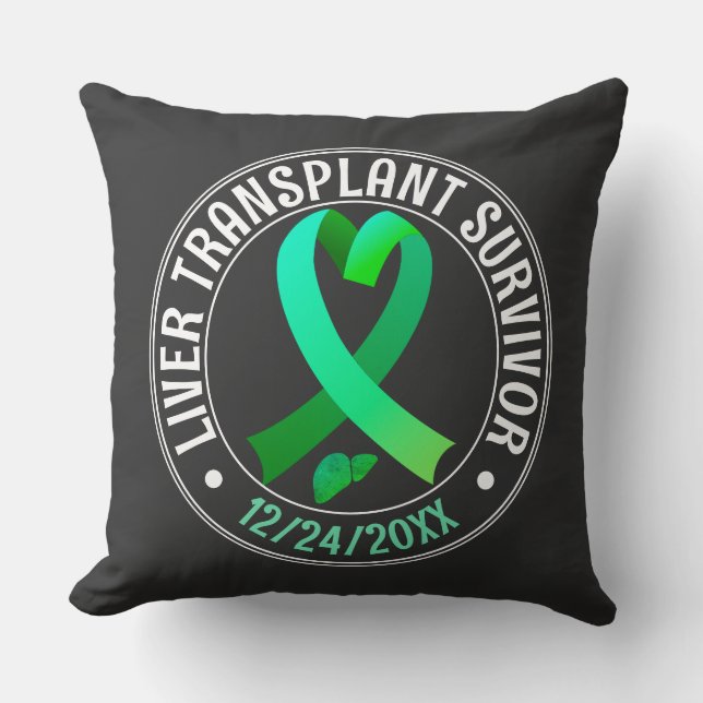 Transplantatübersiedlung Green Ribbon Custom Kissen (Vorderseite)