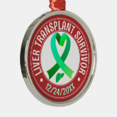 Transplantatübersiedlung Grüner Ribbon Keepake Ornament Aus Metall (Rechts)