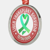 Transplantatübersiedlung Grüner Ribbon Keepake Ornament Aus Metall (Links)