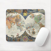 Transport Aeriens Internationaux Weltkarte Mousepad (Mit Mouse)